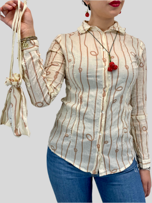 Camicia Nodi in cotone bio - base panna