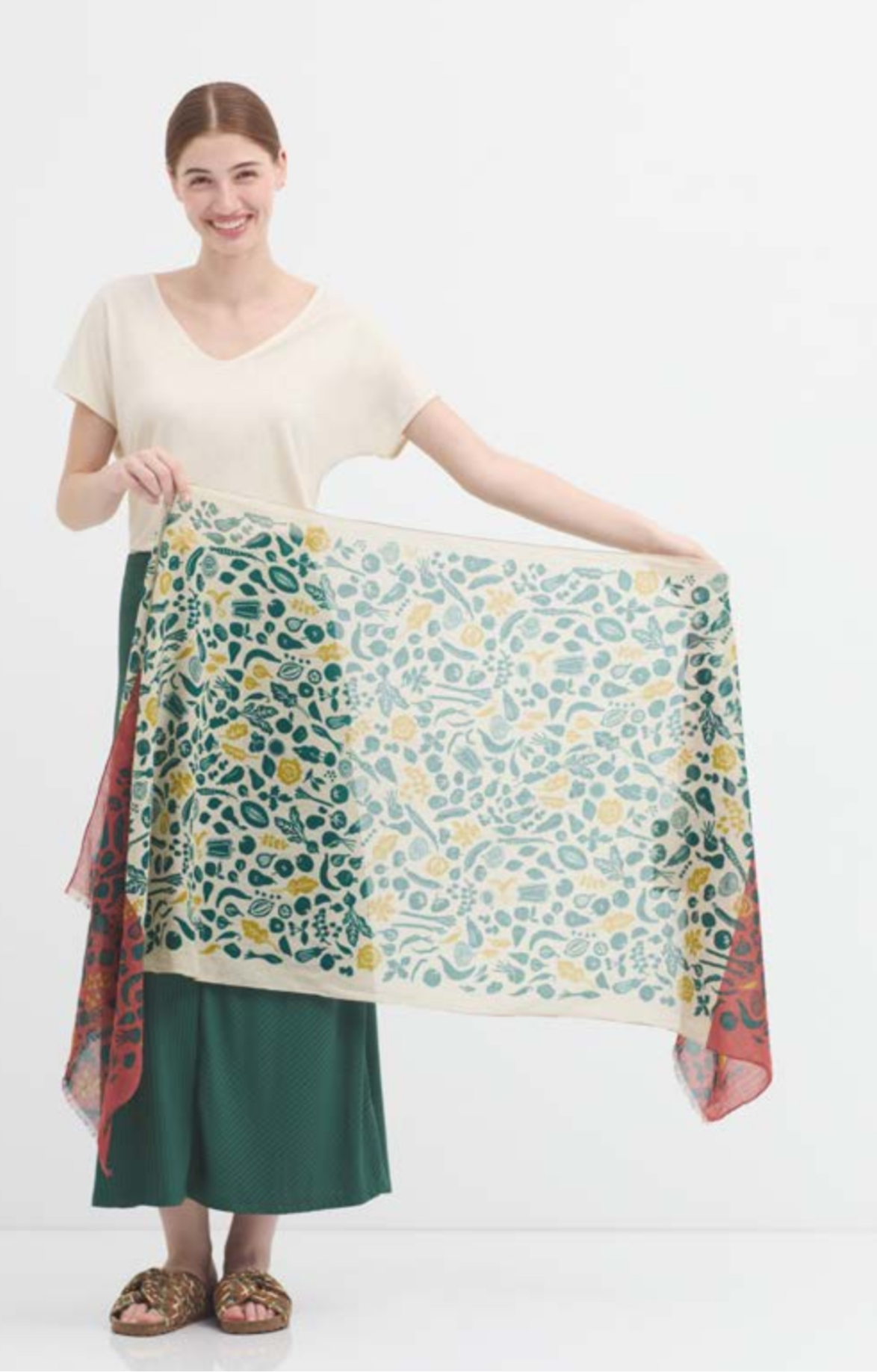 Foulard stampa botanica in cotone bio