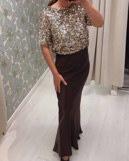 Maglia in paillettes luminose – Oro