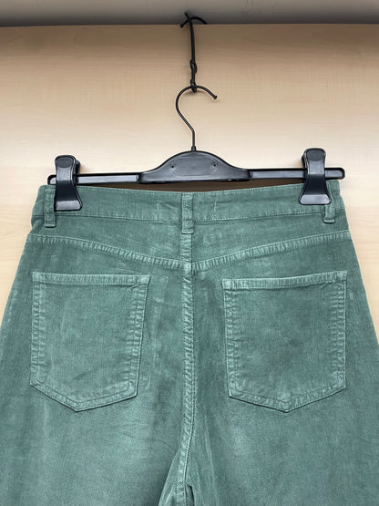 Pantaloni in Velluto a coste sottili - Verde