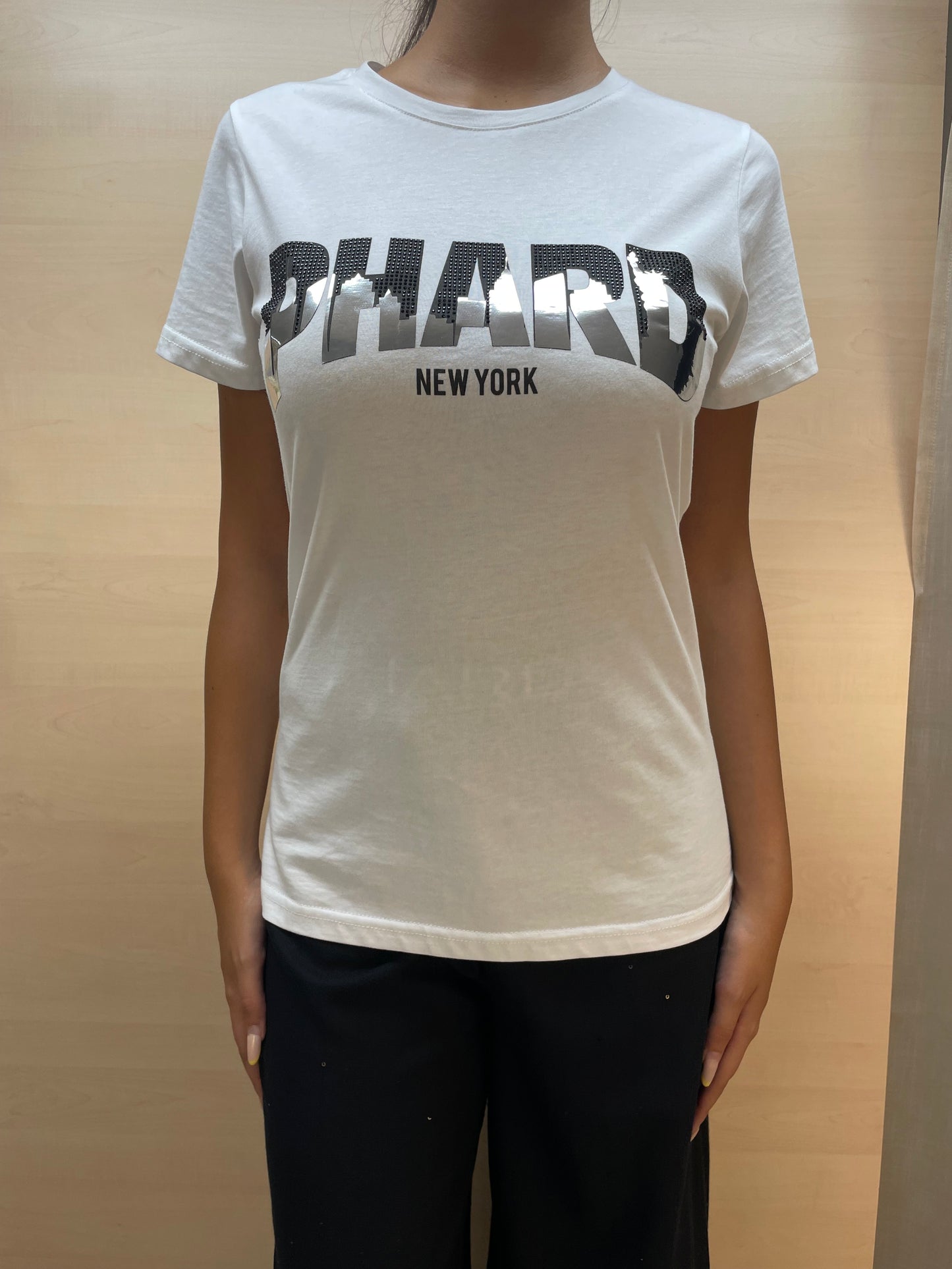 T-shirt PHARD con strass - in cotone