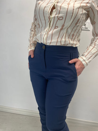 Pantalone Torino - in bengalina blu