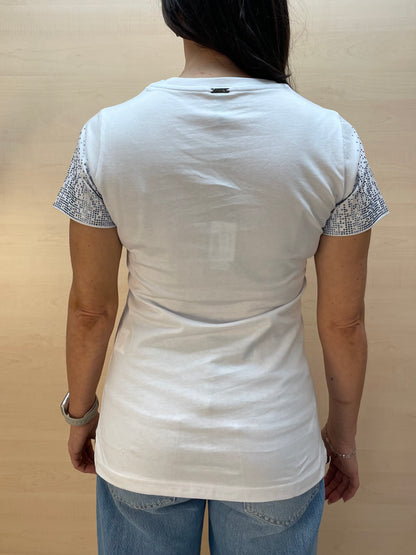 T-shirt con strass - in cotone