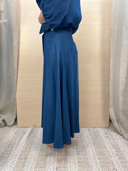 Gonna lunga in chambre denim