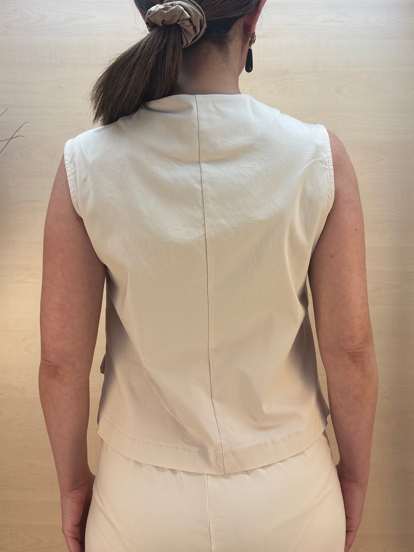 Gilet in bengalina avorio– Karma | Made in Italy