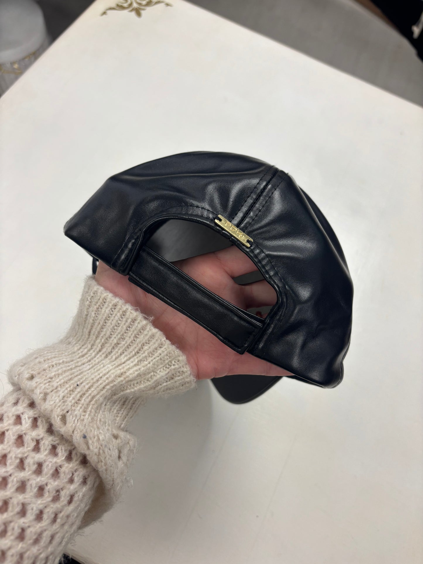 Cappello baseball in ecopelle - nero