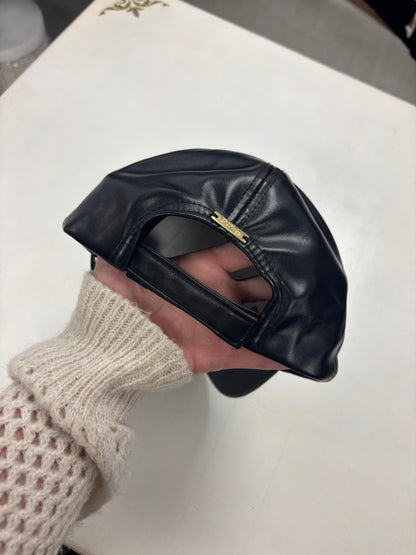 Cappello baseball in ecopelle - nero