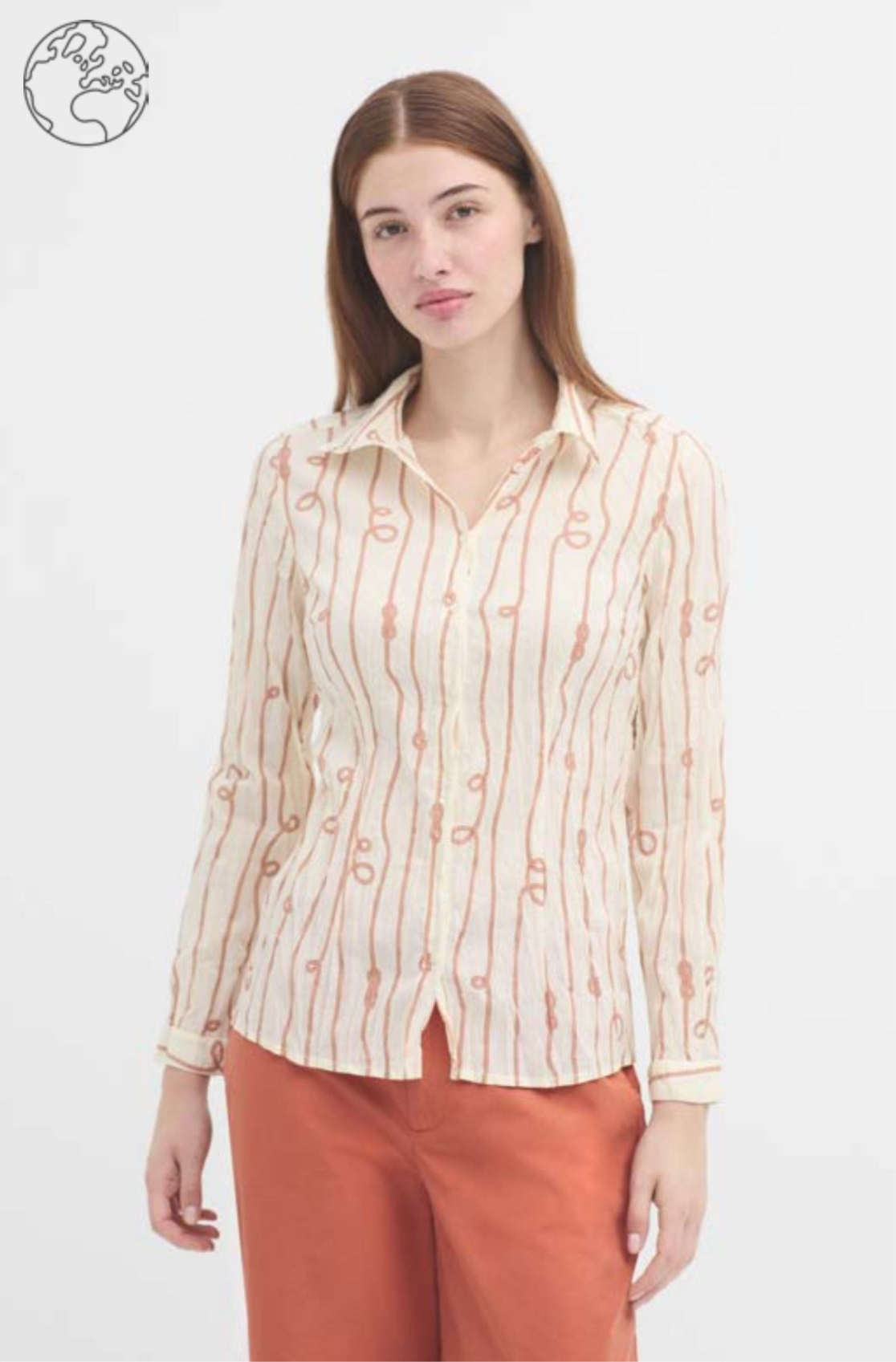 Camicia Nodi in cotone bio - base panna