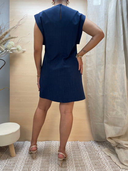 Abito effetto denim - con spilla removibile