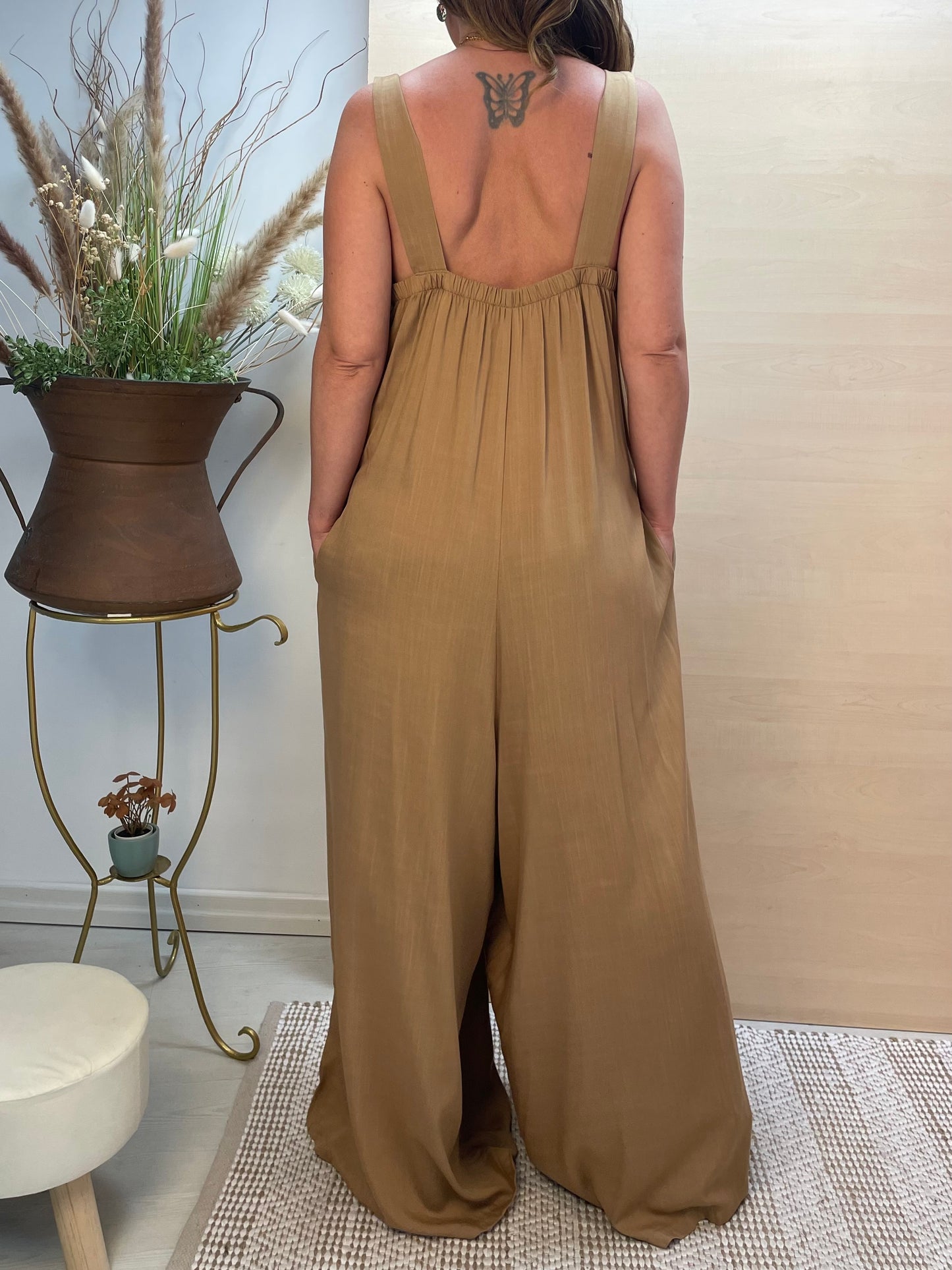 Tuta effetto lino - beige