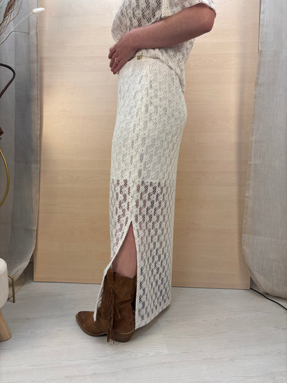 Gonna lunga crochet burro – PHARD | Made in Italy