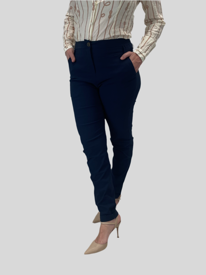 Pantalone Torino - in bengalina blu