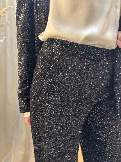 Tailleur completo in paillettes - nero