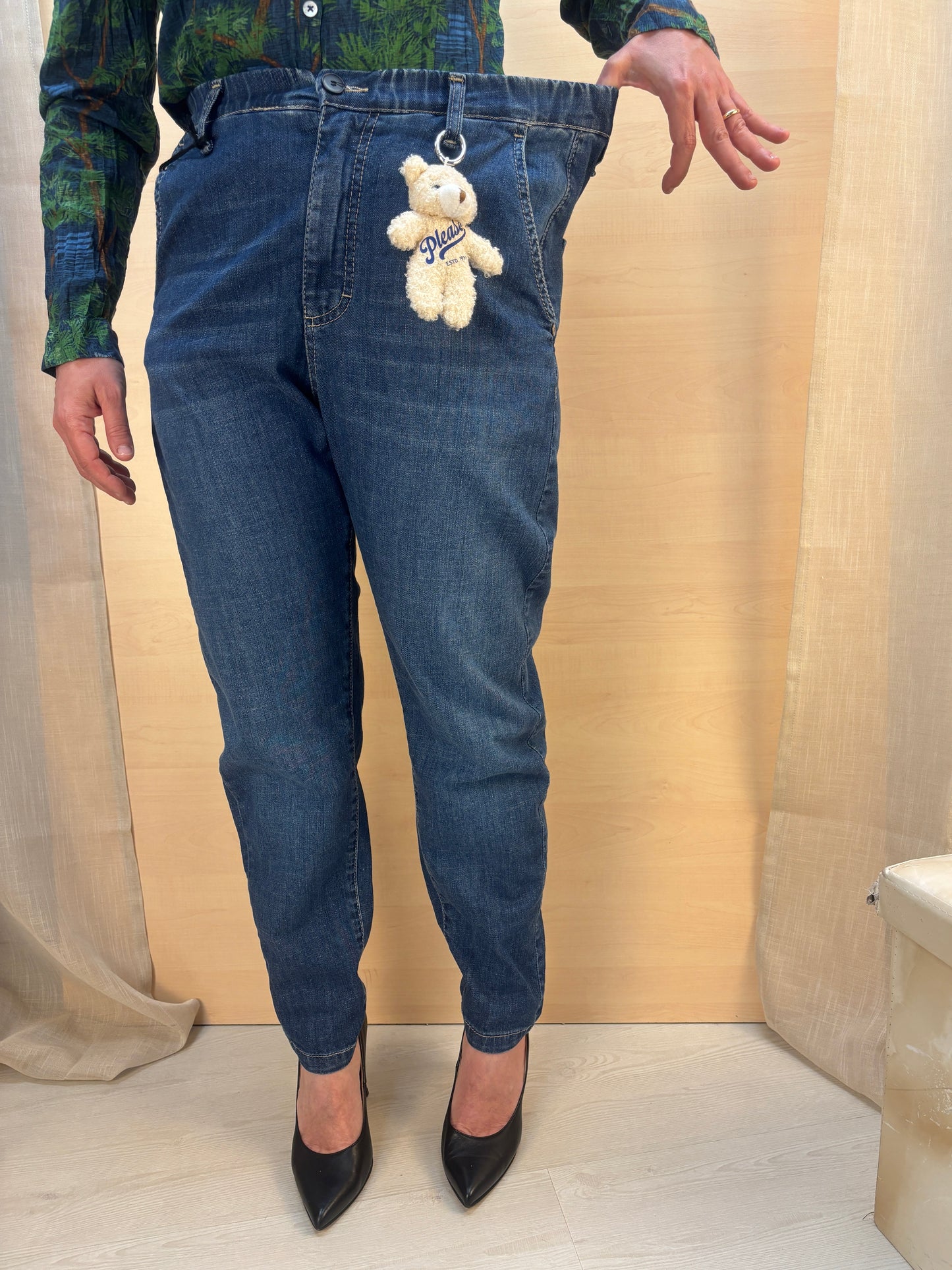 Jeans chino blu denim carrot fit - Please