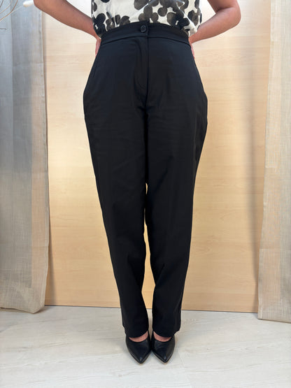 Pantalone ampio in bengalina nero - Karma - Made in Italy