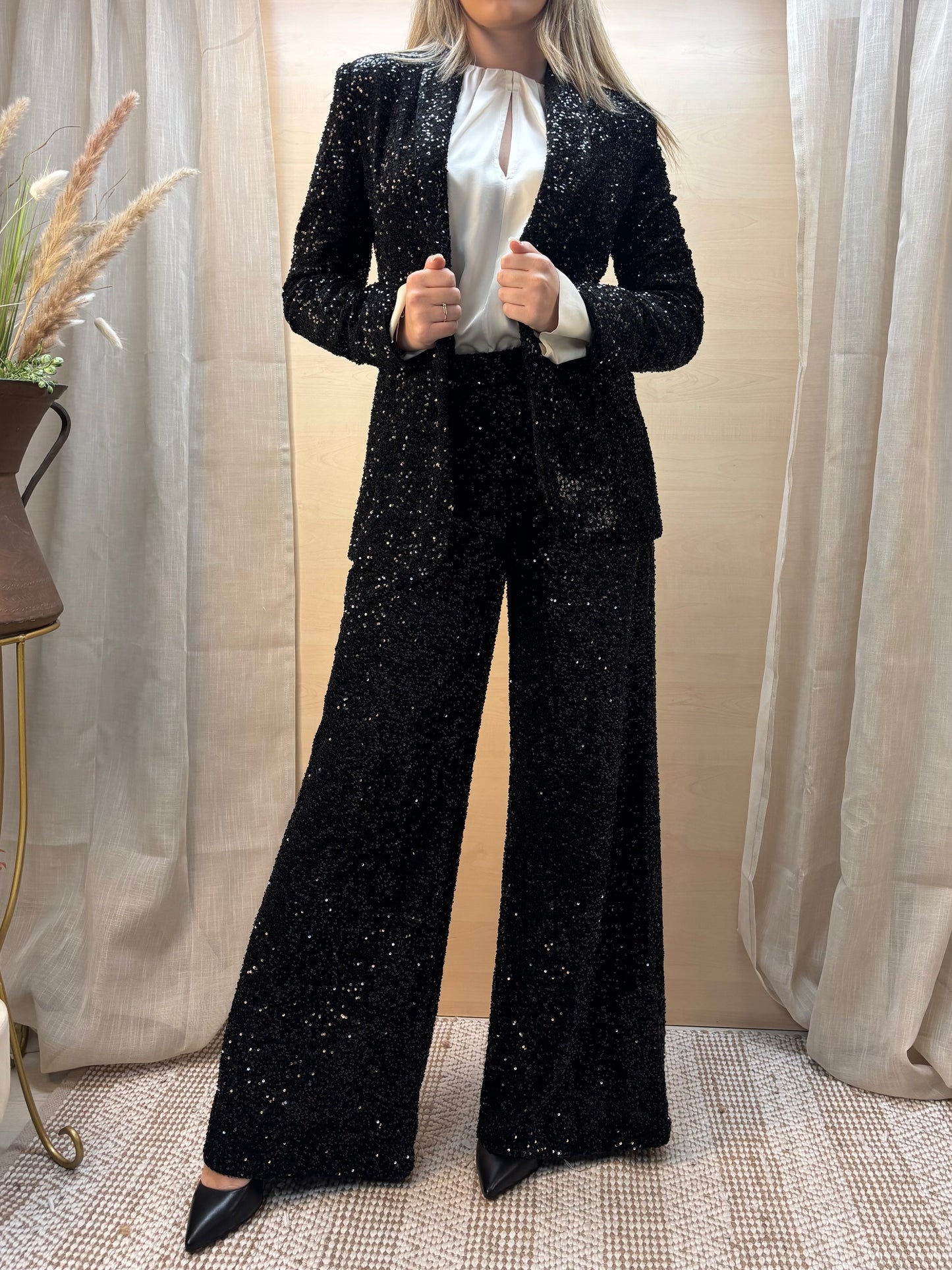 Tailleur completo in paillettes - nero