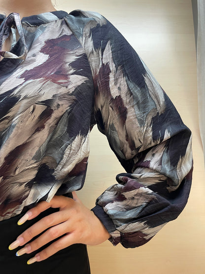 Casacca fantasia piume - in viscosa