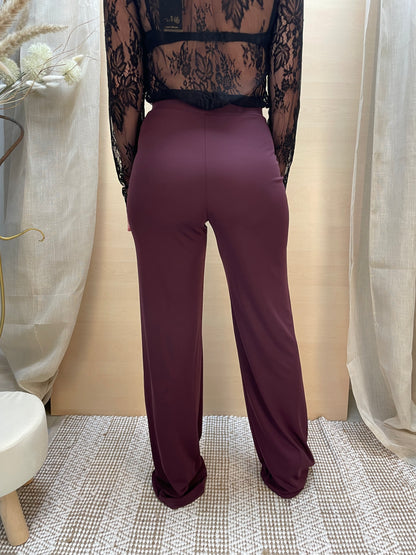 Pantalone a colonna fluido - Burgundy