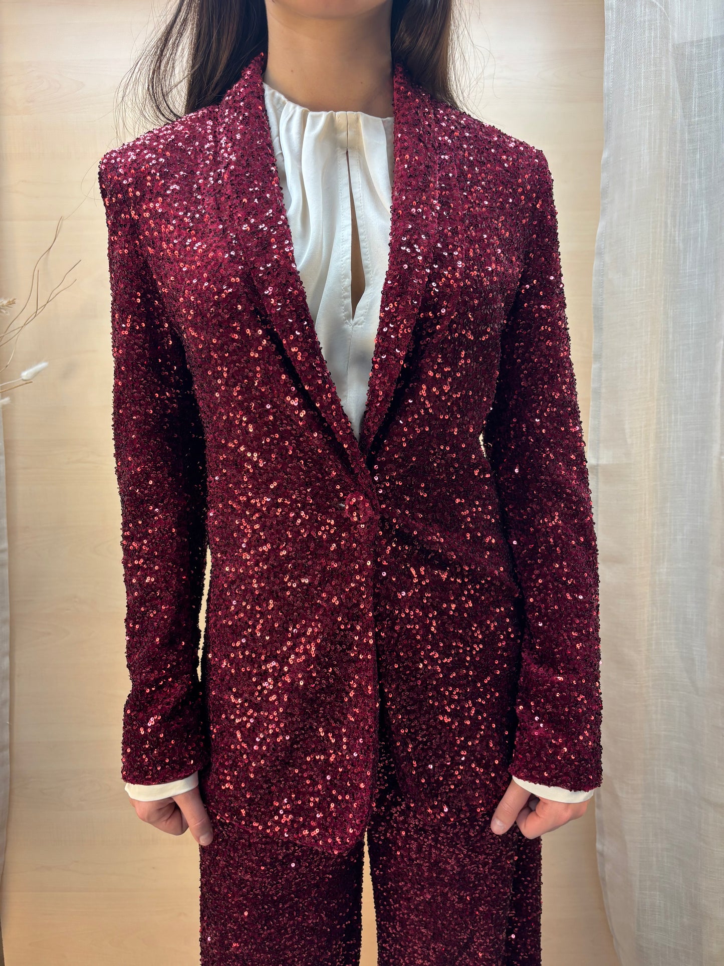 Giacca Tailleur in paillettes - rosso