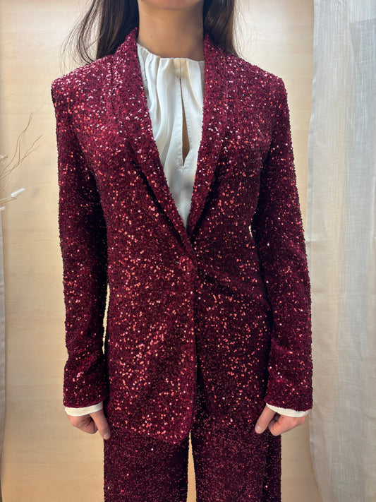 Giacca Tailleur in paillettes - rosso