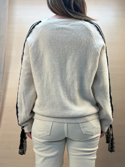 Maglia con pizzo nero