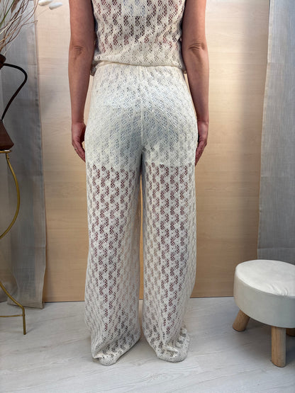 Pantalone palazzo crochet burro – PHARD | Made in Italy