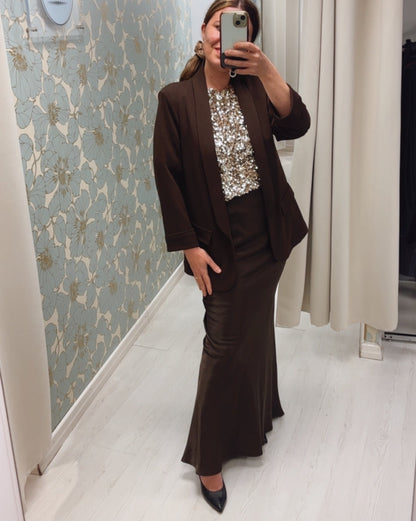 Giacca elasticizzata - color Moka