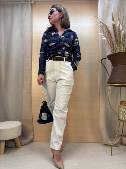 Camicia fantasia a temporale - cotone bio