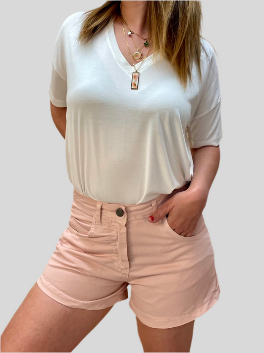 Shorts Asia rosa - in cotone