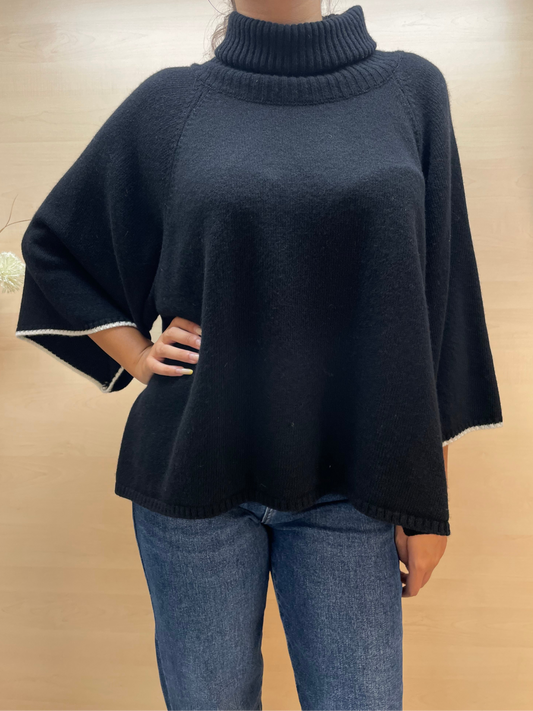 Maglia collo alto e raglan - in misto cashmere