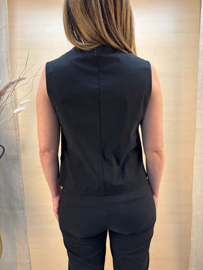 Gilet in bengalina nero – Karma | Made in Italy
