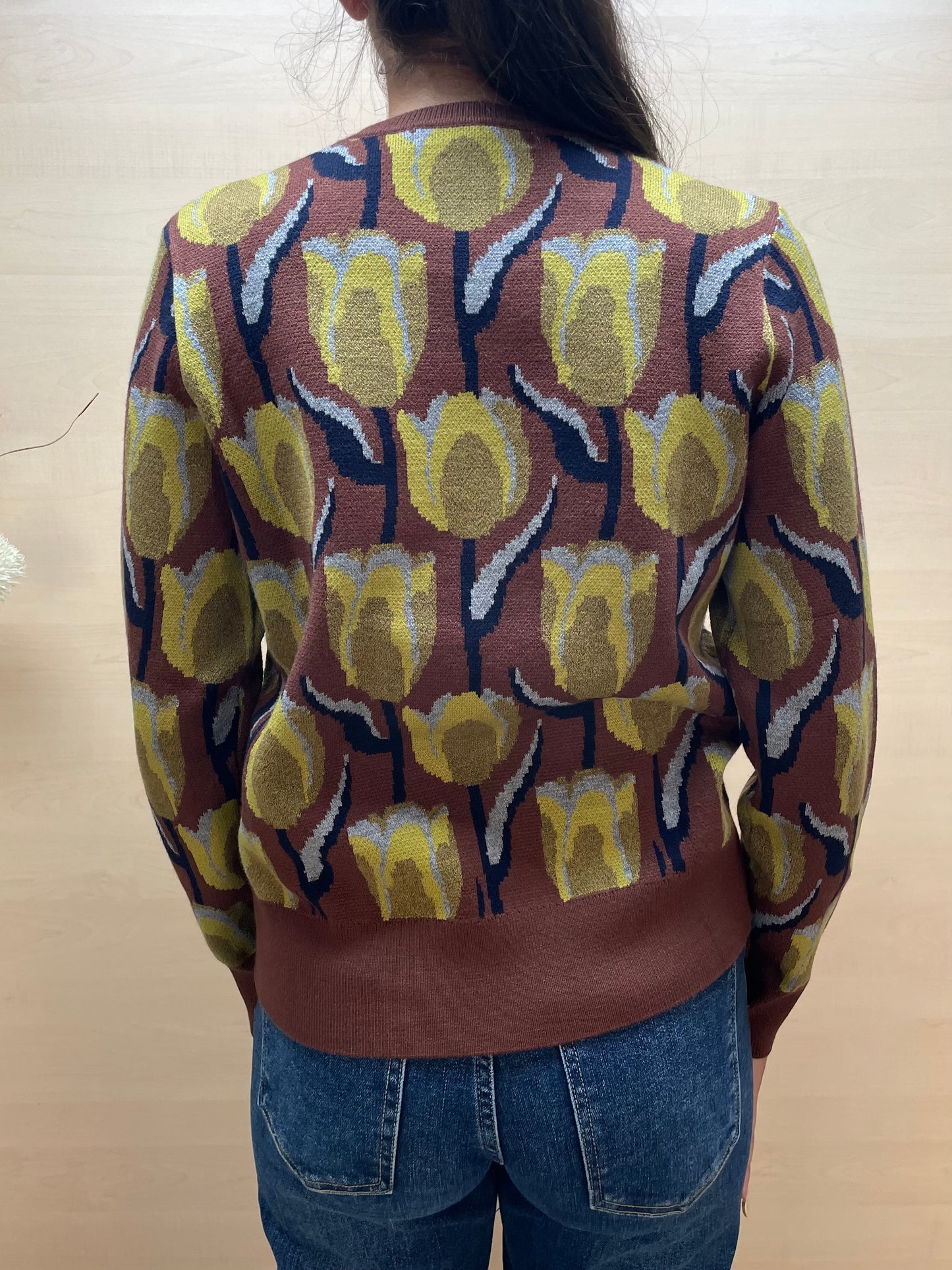 Maglione con tulipani - in Jersey