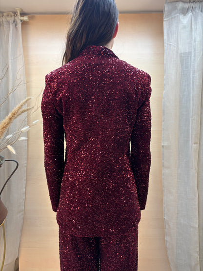 Giacca Tailleur in paillettes - rosso