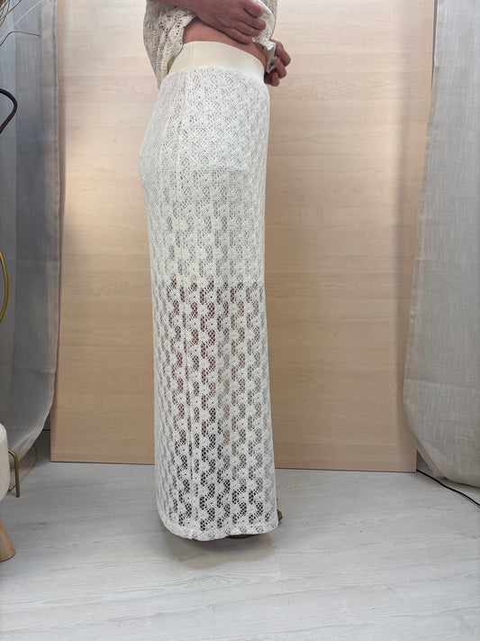 Gonna lunga crochet burro – PHARD | Made in Italy