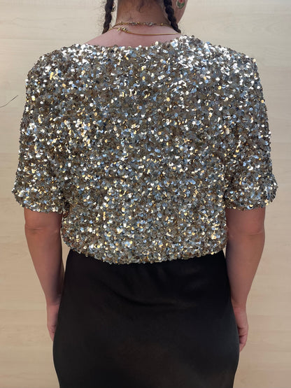 Maglia in paillettes luminose – Oro