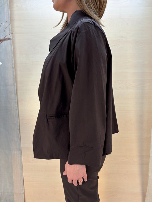 Giacca in bengalina cioccolato– Karma | Made in Italy