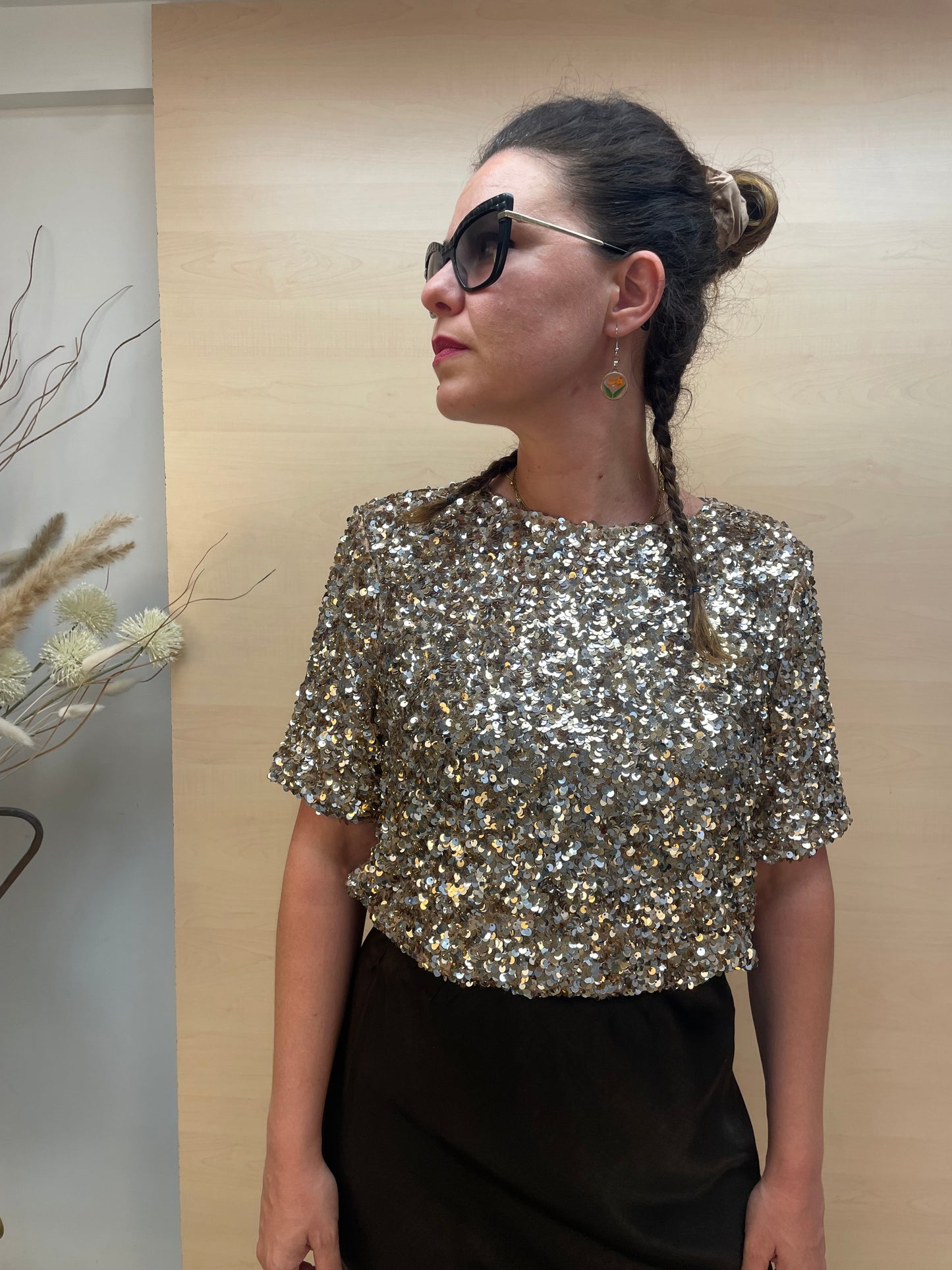 Maglia in paillettes luminose – Oro