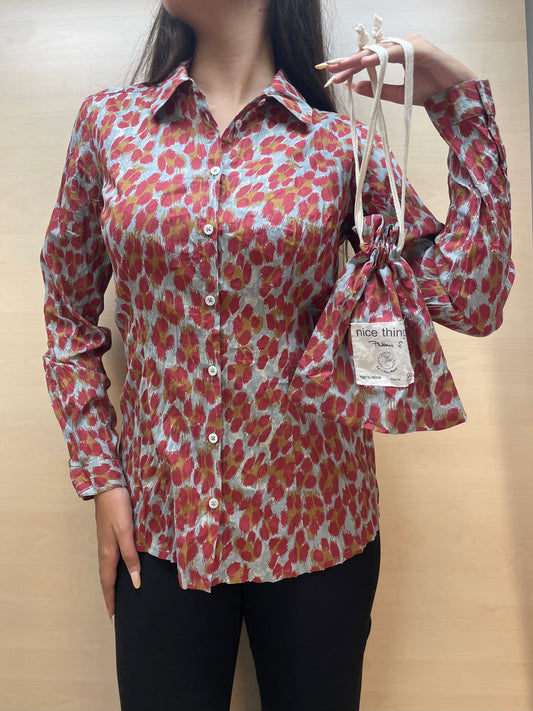 Camicia con stampa leopardata - in cotone bio