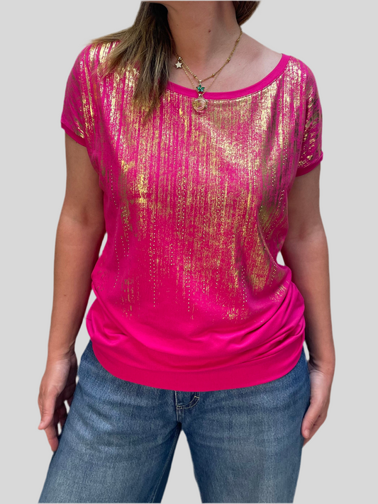T-shirt fucsia - in viscosa