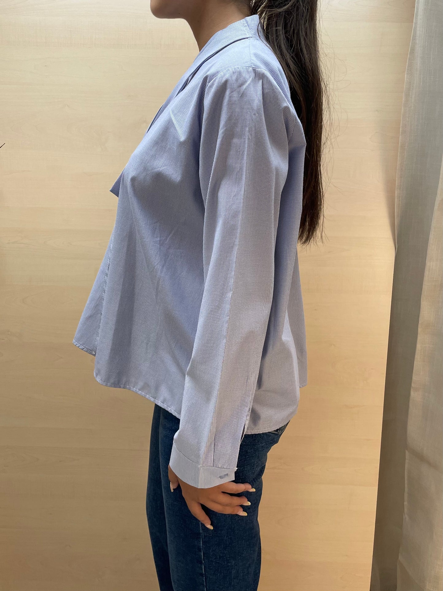 Camicia con abbottonatura asimmetrica - in cotone