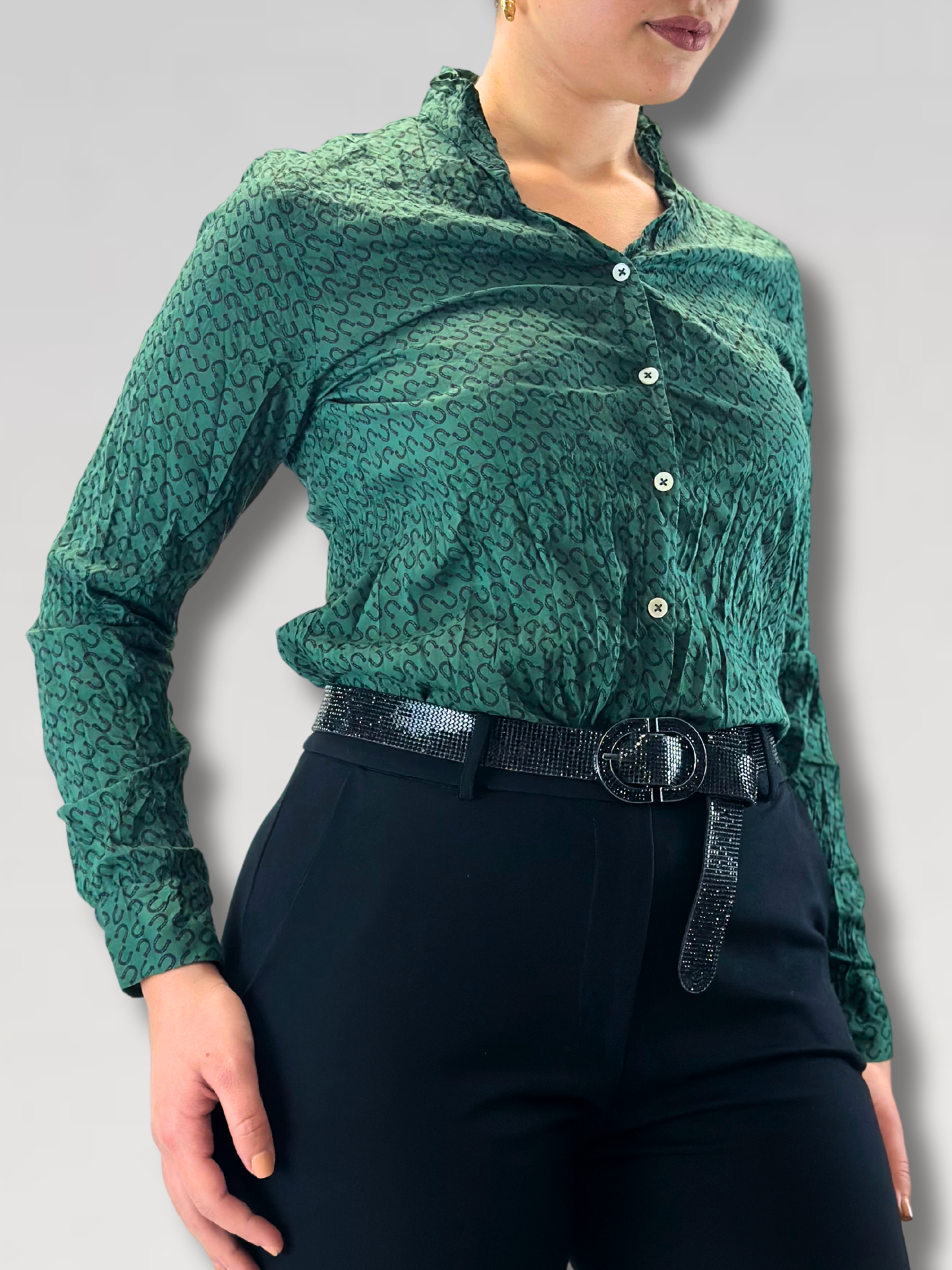 Camicia ferri di cavallo in cotone bio - Verde