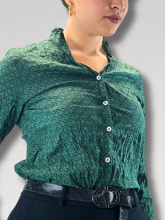 Camicia ferri di cavallo in cotone bio - Verde