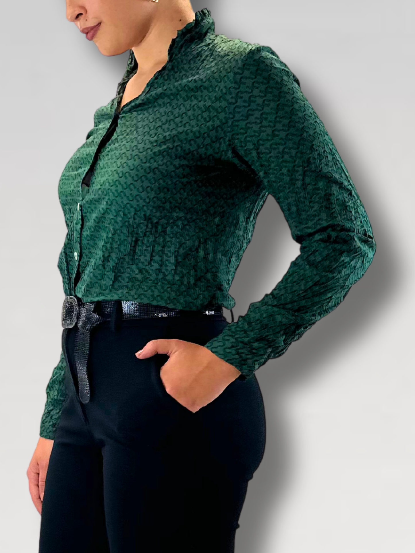 Camicia ferri di cavallo in cotone bio - Verde