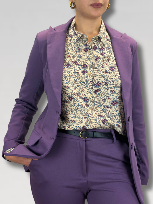 Camicia fiori in viscosa - Panna