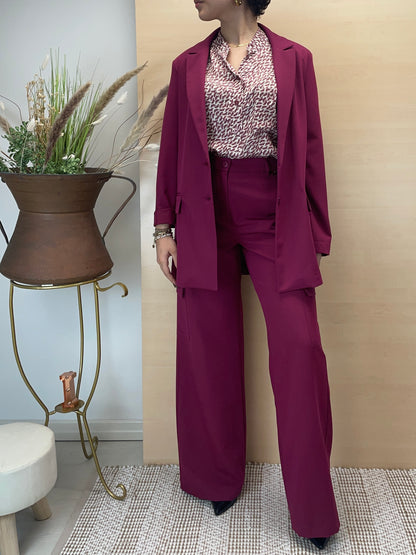Blusa foglie amarena - in viscosa