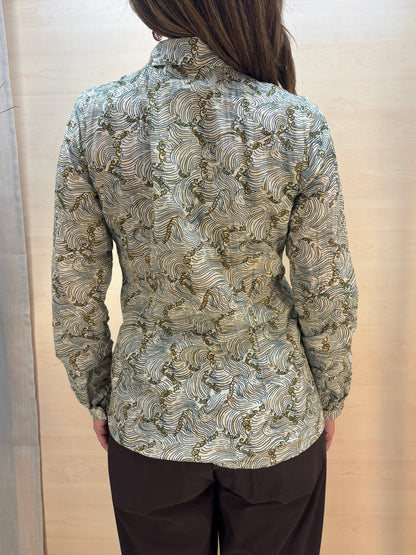 Camicia no stiro fantasia Mar Egeo - in cotone bio