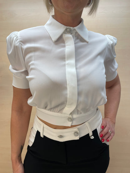 Camicia bianca - con bottoni gioiello