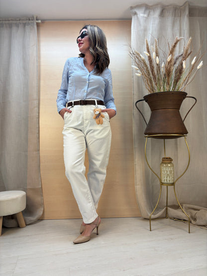 Camicia no stiro celeste - cotone bio