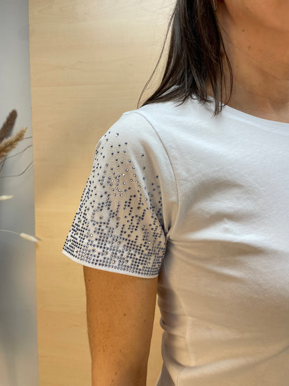 T-shirt con strass - in cotone