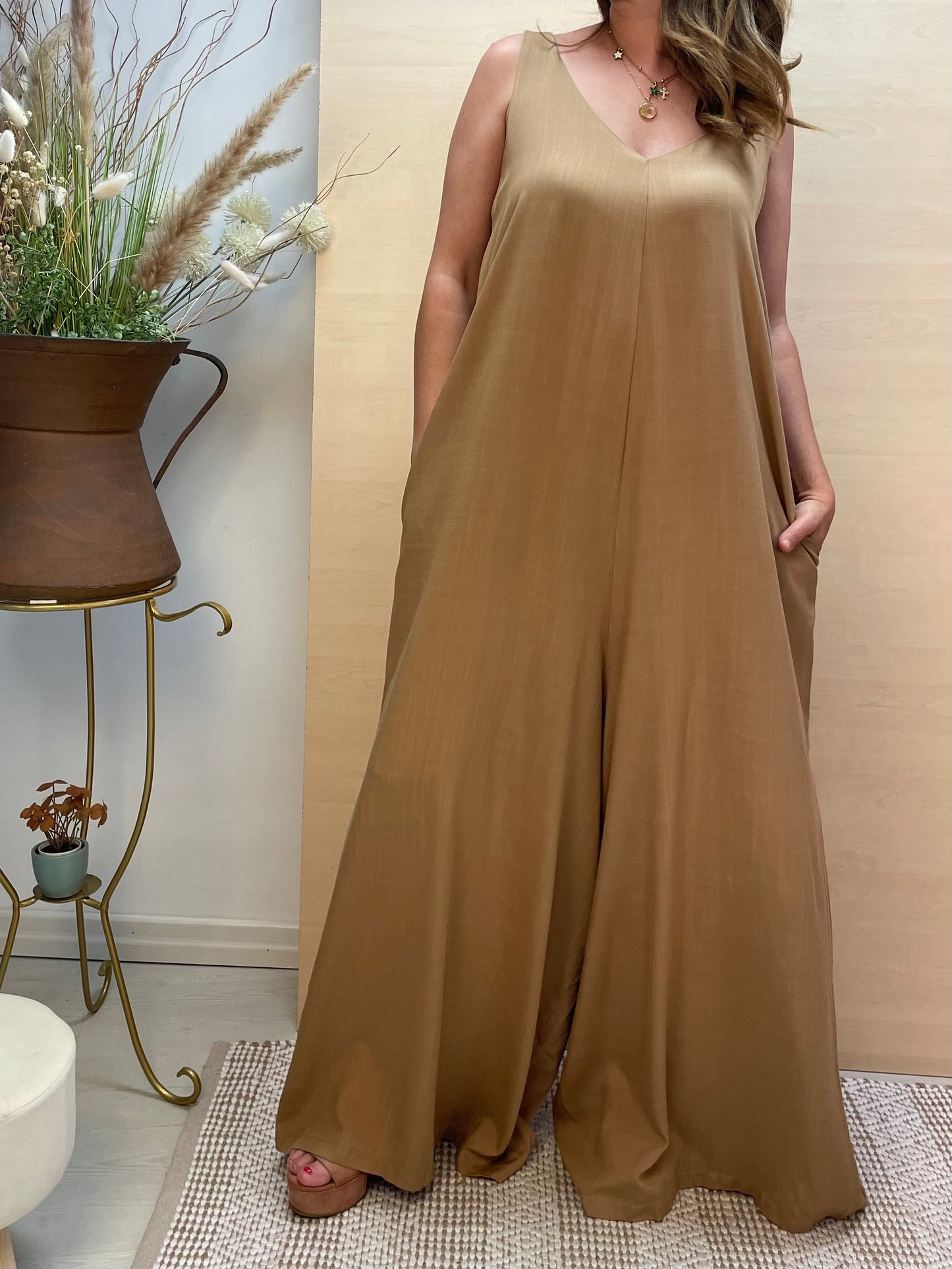Tuta effetto lino - beige